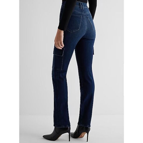Express 90’s slim super high rise skinny cargo jeans 6l - Picture 3 of 15
